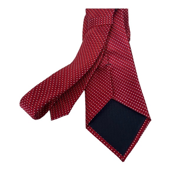 Jones New York Men 100% Silk Red/Dots Necktie. - Picture 2 of 7